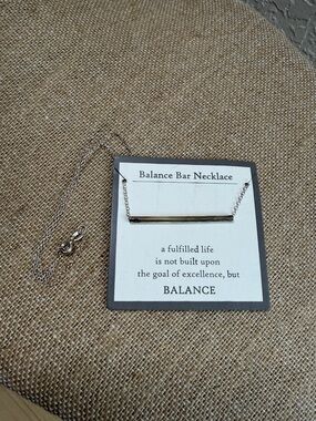 Balance Bar Necklace - Silver Tone Women’s Necklace sterling 925